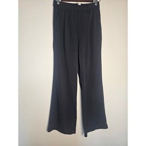 Workleisure Halara Wide Leg Trousers Women Small Black Pleated High Rise Stretch
